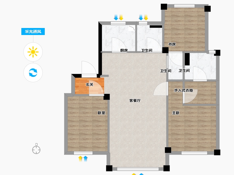 辽宁省-大连市-保利罗兰-92.01-户型库-采光通风