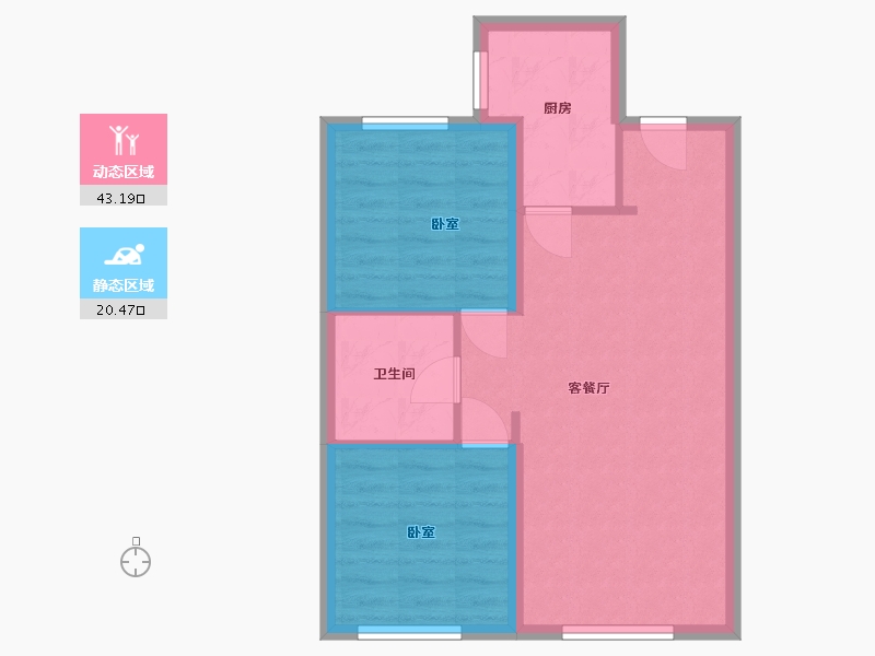 辽宁省-大连市-金地自在城-57.12-户型库-动静分区