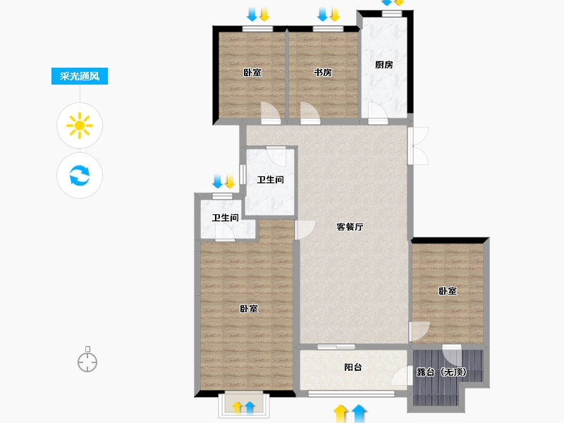 河北省-邢台市-邢台恒大悦府-120.94-户型库-采光通风