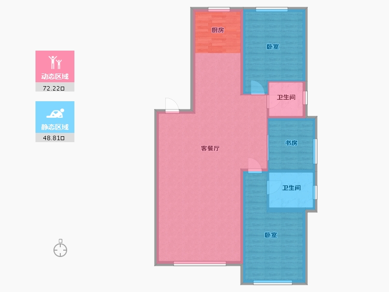 内蒙古自治区-通辽市-逸美华庭·岚郡-110.66-户型库-动静分区