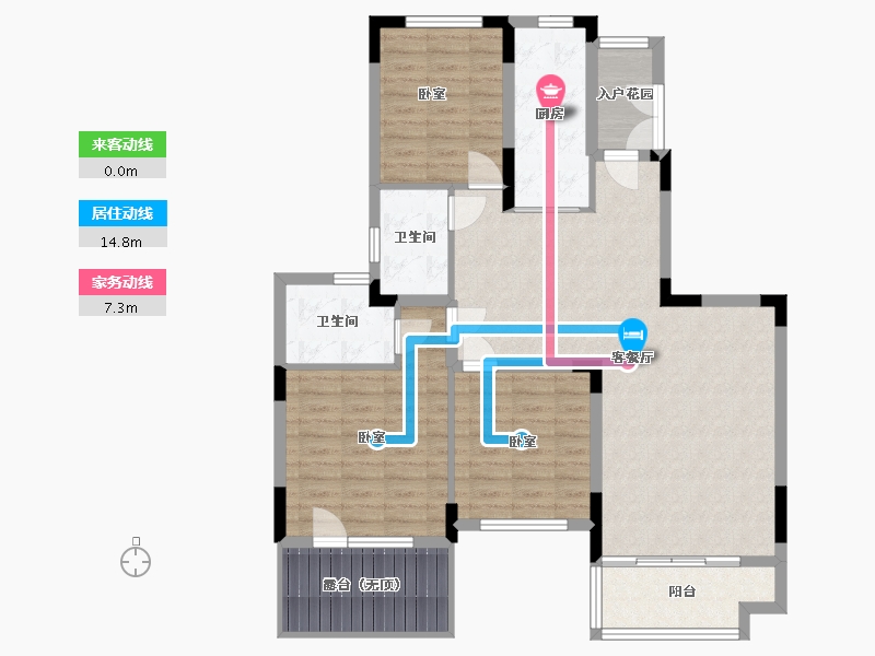 辽宁省-沈阳市-沈抚恒大养生谷-107.91-户型库-动静线