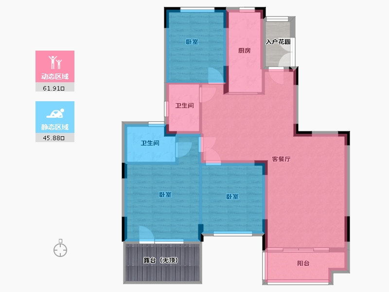 辽宁省-沈阳市-沈抚恒大养生谷-107.91-户型库-动静分区