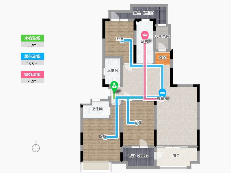 辽宁省-沈阳市-沈抚恒大养生谷-118.12-户型库-动静线