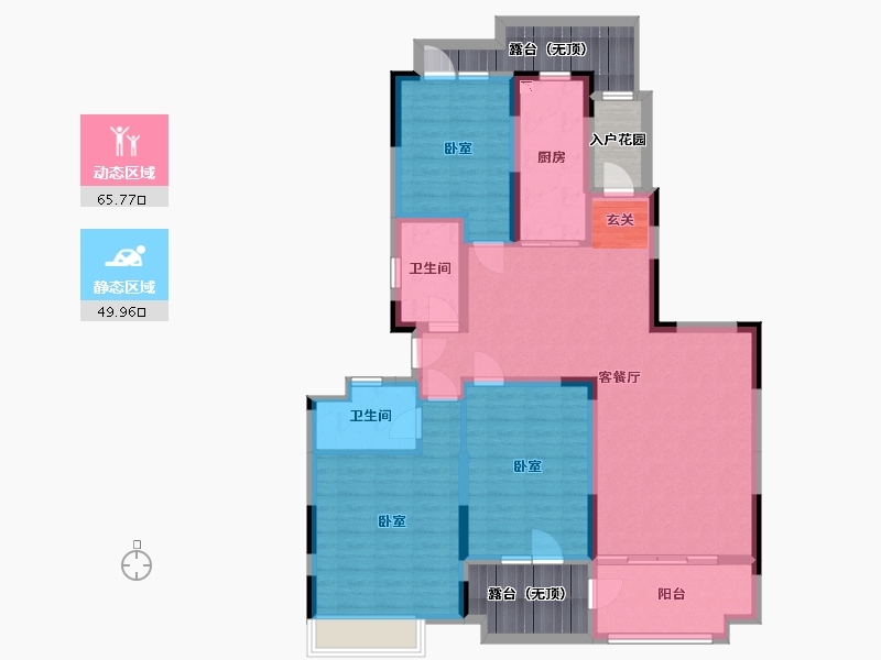 辽宁省-沈阳市-沈抚恒大养生谷-118.12-户型库-动静分区