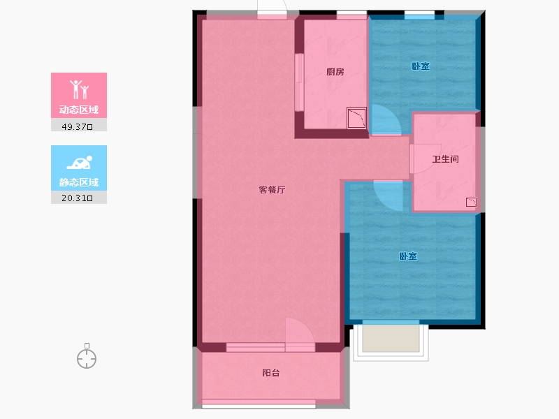 辽宁省-沈阳市-碧桂园大城印象-61.77-户型库-动静分区