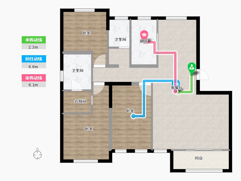 内蒙古自治区-包头市-澜湖·璞园-115.14-户型库-动静线