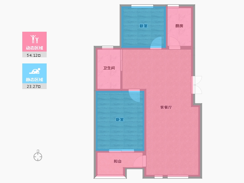 河北省-邢台市-悦檀台-69.53-户型库-动静分区