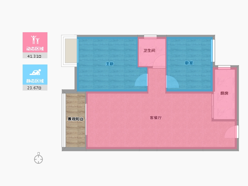 云南省-曲靖市-凤凰嘉园公园里-62.91-户型库-动静分区