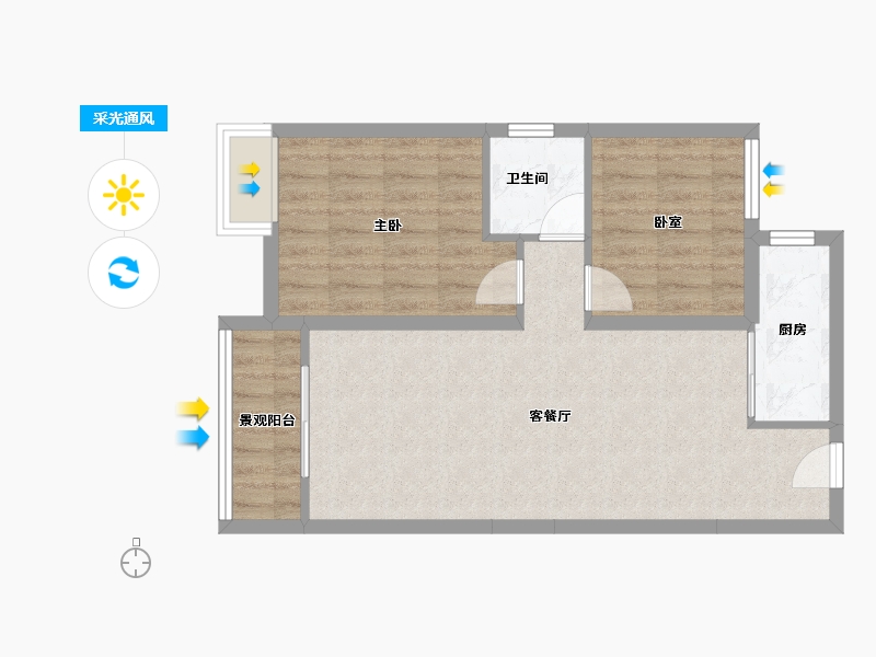 云南省-曲靖市-凤凰嘉园公园里-62.91-户型库-采光通风