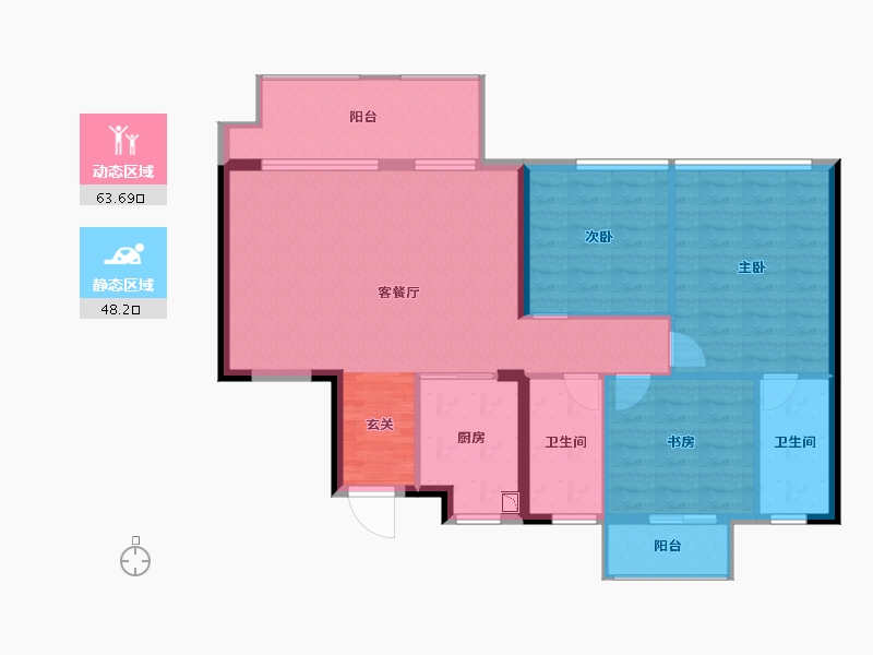 云南省-曲靖市-蓝光雅苑-101.96-户型库-动静分区