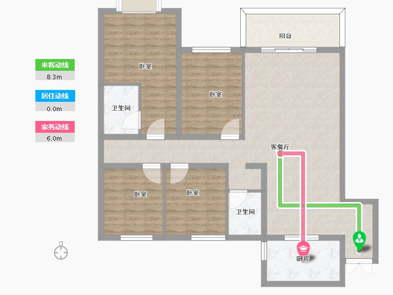 贵州省-安顺市-银城双城-111.18-户型库-动静线