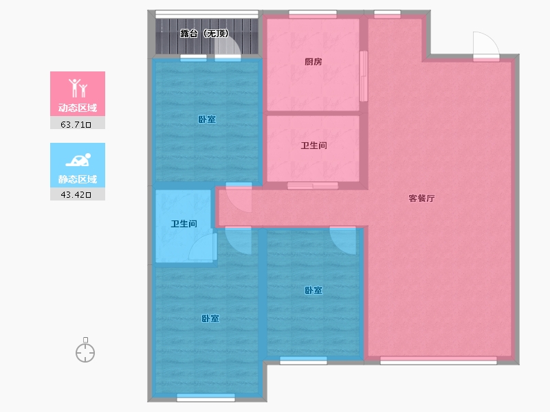 内蒙古自治区-通辽市-逸美华庭·岚郡-99.87-户型库-动静分区