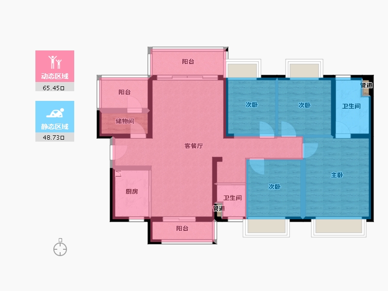 广西壮族自治区-梧州市-太平碧桂园-101.67-户型库-动静分区