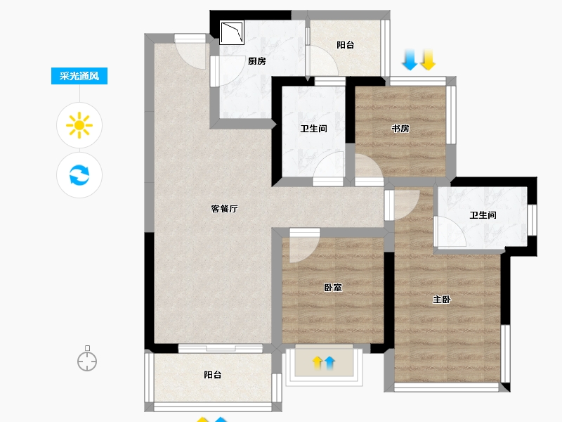 四川省-成都市-川港合作示范园-67.47-户型库-采光通风