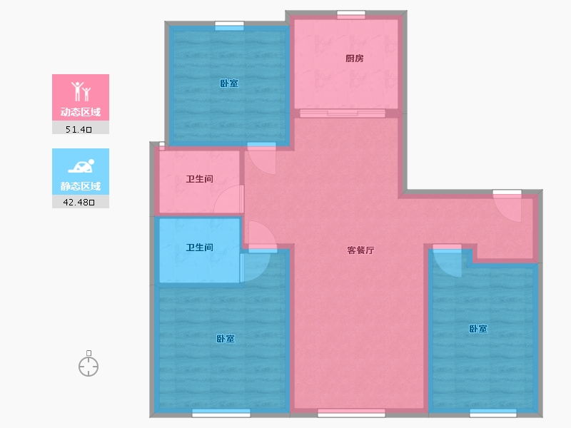 辽宁省-沈阳市-中海半山华府-83.96-户型库-动静分区