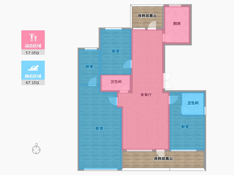 河北省-邢台市-皓顺和-129.66-户型库-动静分区