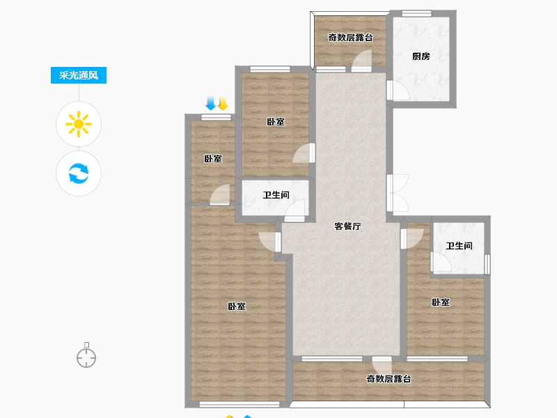 河北省-邢台市-皓顺和-129.66-户型库-采光通风