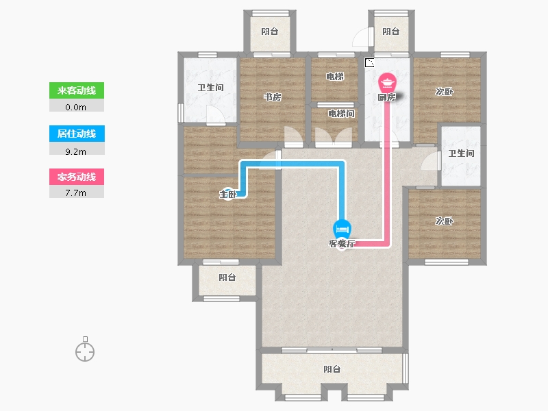 河北省-廊坊市-鸿坤理想城-133.30-户型库-动静线