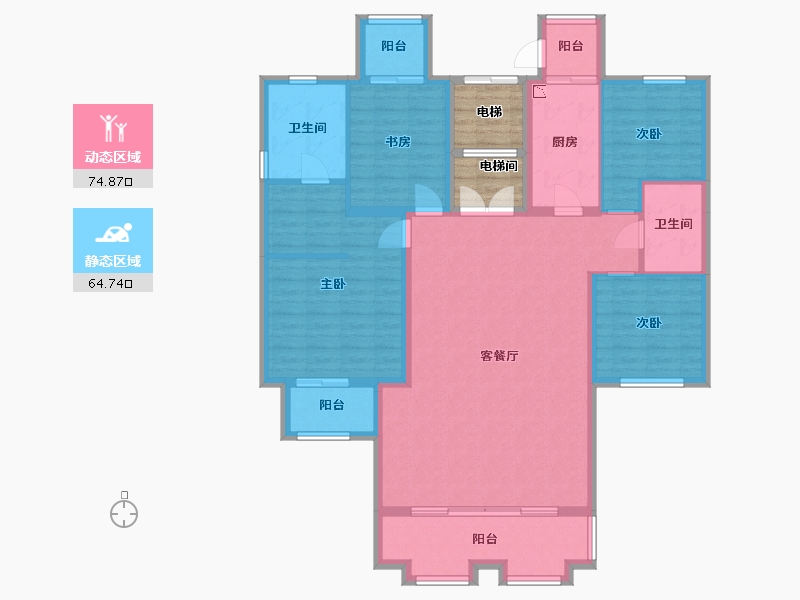 河北省-廊坊市-鸿坤理想城-133.30-户型库-动静分区