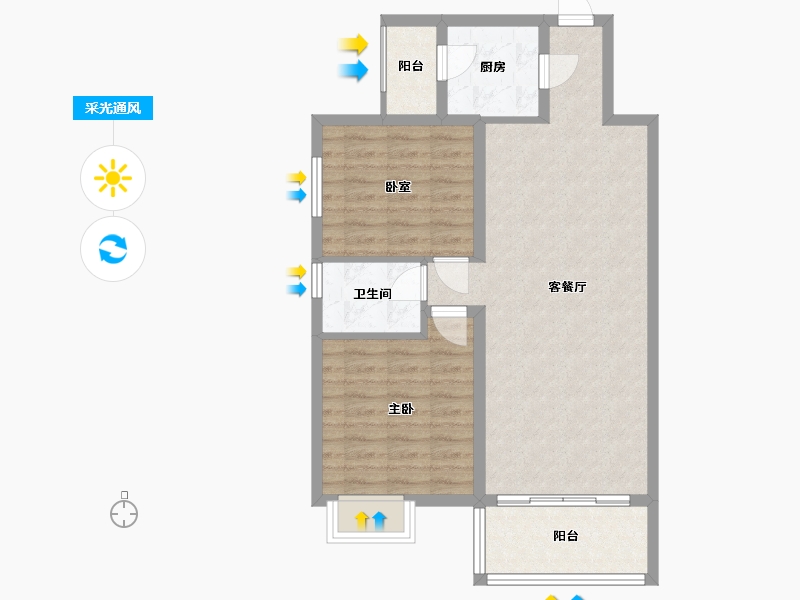 河北省-邯郸市-京地莱茵堡-75.64-户型库-采光通风