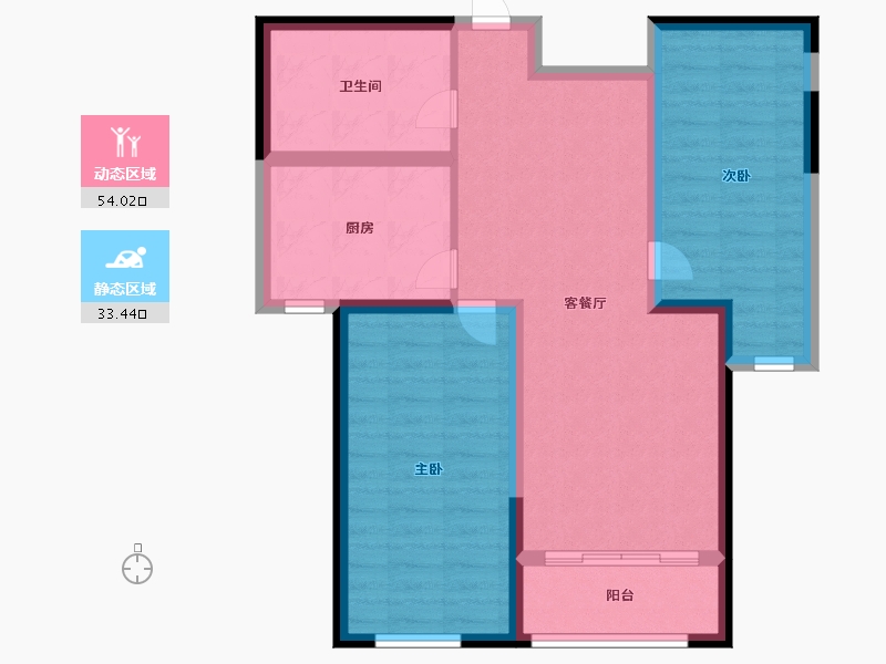 内蒙古自治区-呼和浩特市-富贵国际-78.00-户型库-动静分区