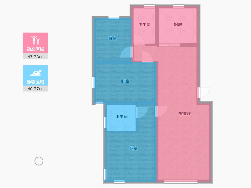 辽宁省-沈阳市-中海半山华府-78.67-户型库-动静分区