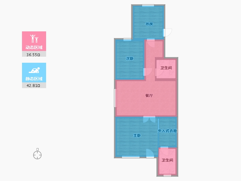 内蒙古自治区-呼和浩特市-魏都新墅-70.22-户型库-动静分区