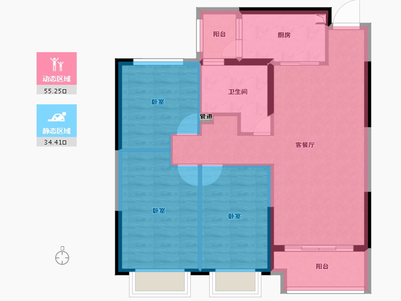 山西省-大同市-恒大翡翠华庭-80.49-户型库-动静分区