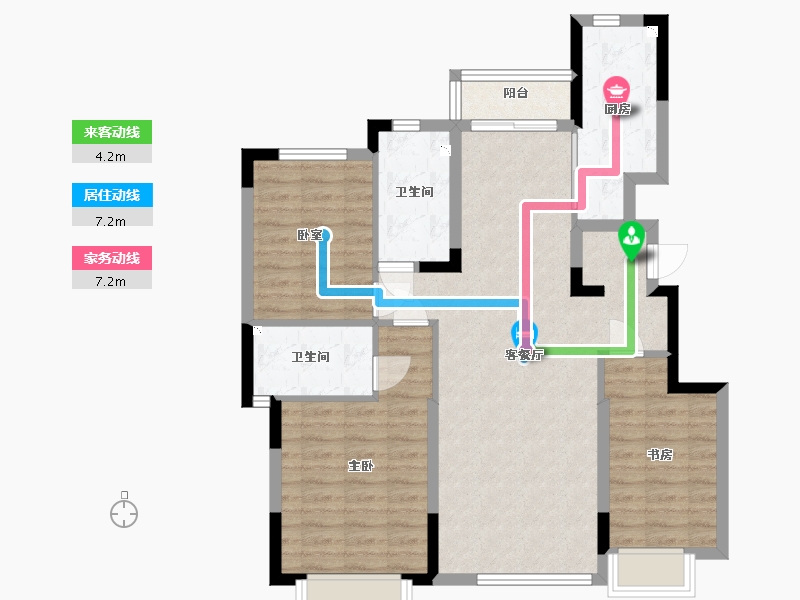 辽宁省-沈阳市-沈抚恒大养生谷-90.01-户型库-动静线