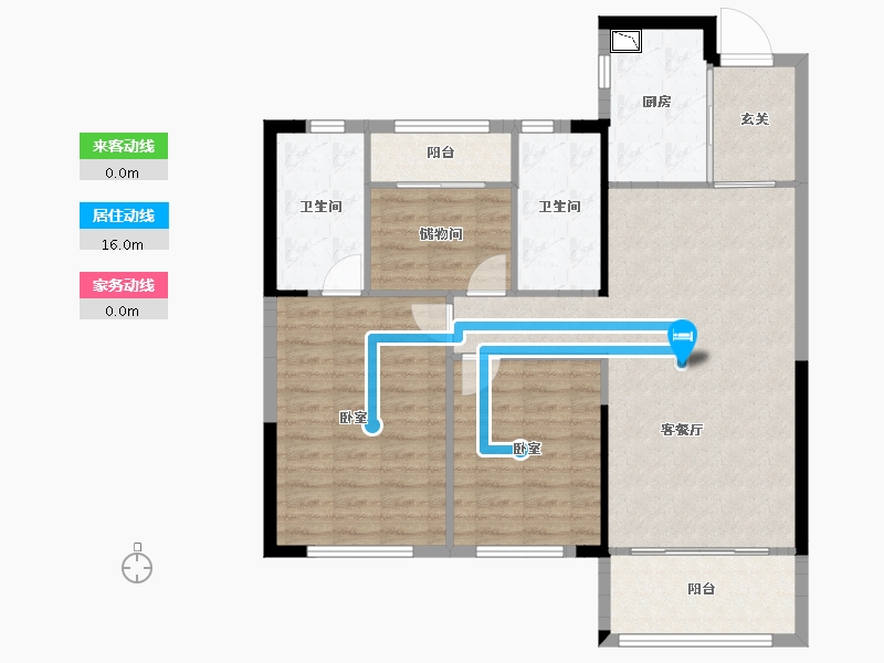 辽宁省-沈阳市-华润置地|新凯旋-96.77-户型库-动静线