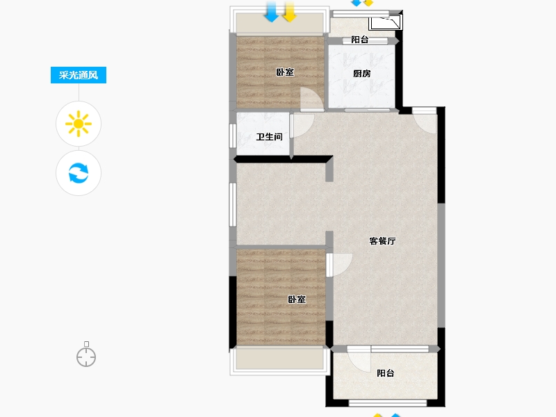 辽宁省-沈阳市-金沙巴黎花园-82.00-户型库-采光通风