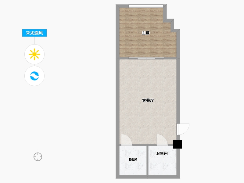 黑龙江省-哈尔滨市-坤腾·理想城-54.16-户型库-采光通风