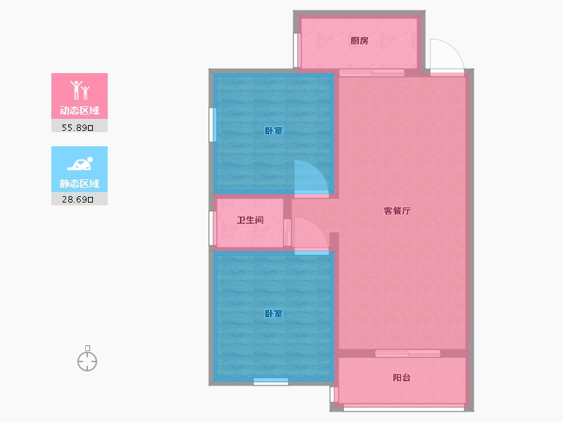 陕西省-渭南市-威力阳光-76.01-户型库-动静分区