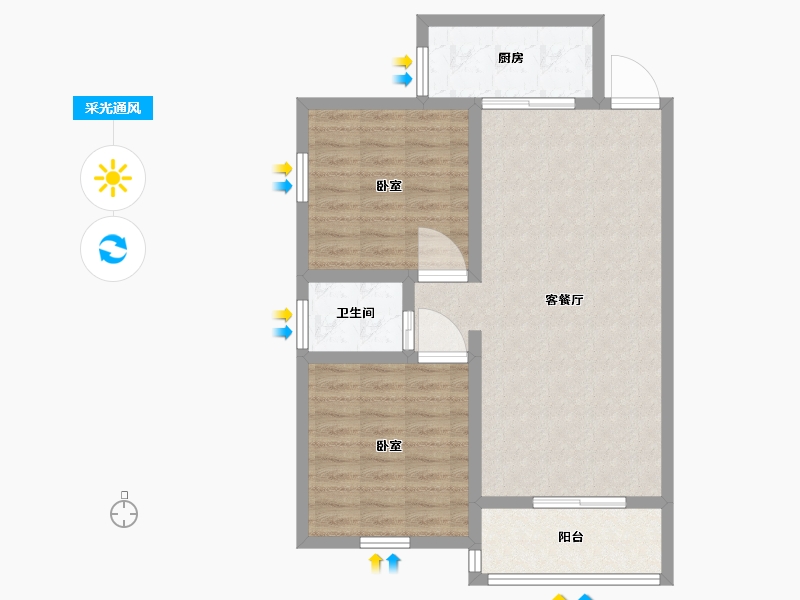 陕西省-渭南市-威力阳光-76.01-户型库-采光通风