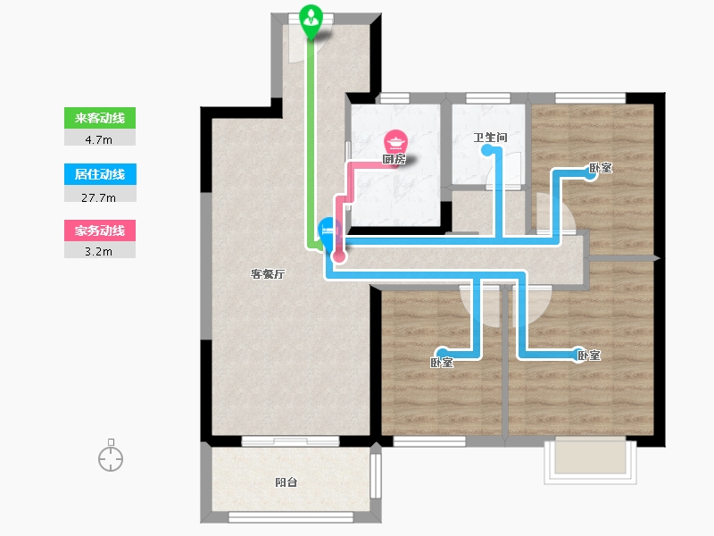 江苏省-南京市-银城孔雀城·荟见未来-76.10-户型库-动静线