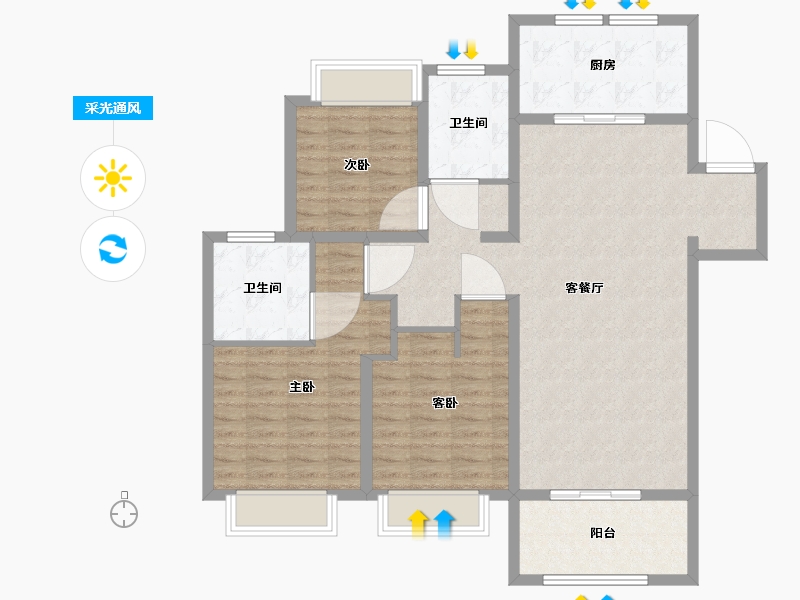 江苏省-无锡市-无锡融创文旅城-106.00-户型库-采光通风