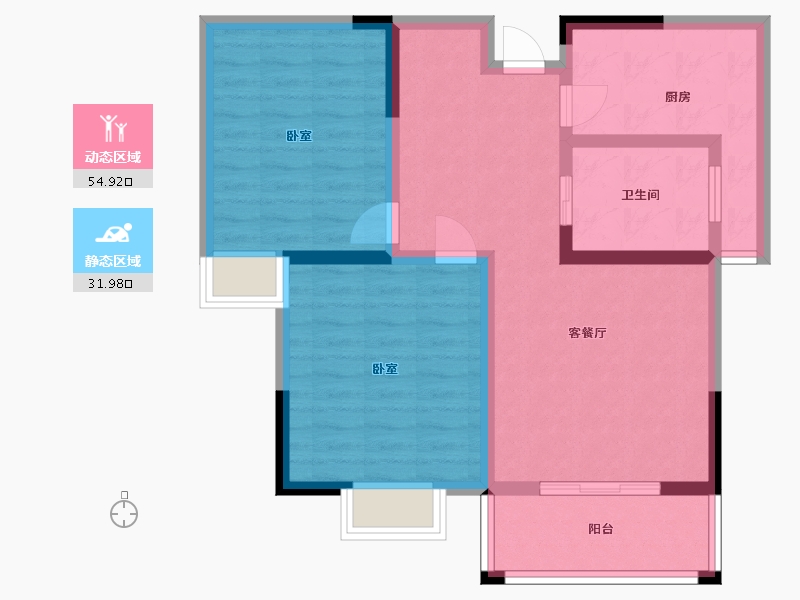 安徽省-宿州市-恒丰·城东新城-76.82-户型库-动静分区