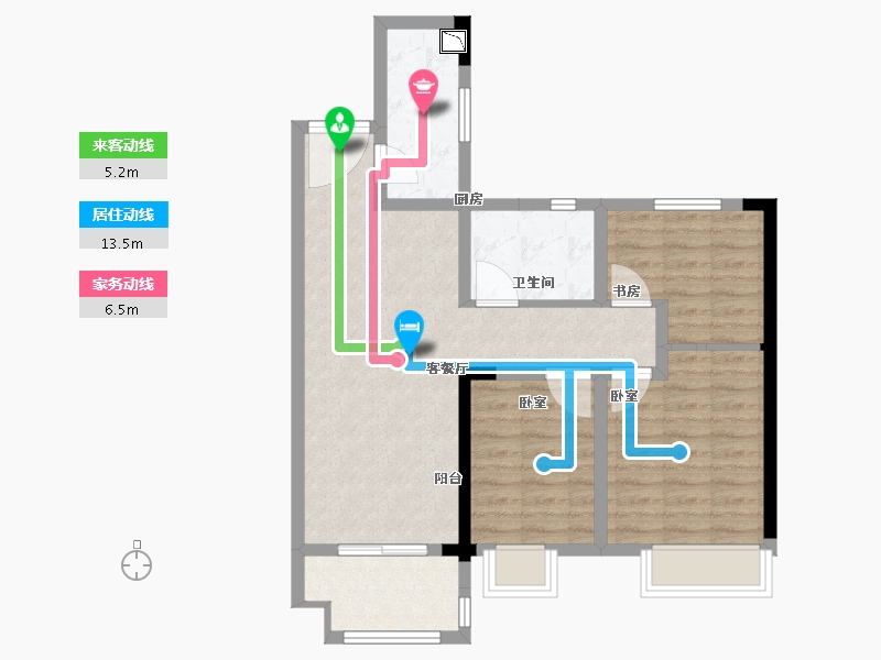 江苏省-徐州市-华地·紫御府-72.00-户型库-动静线