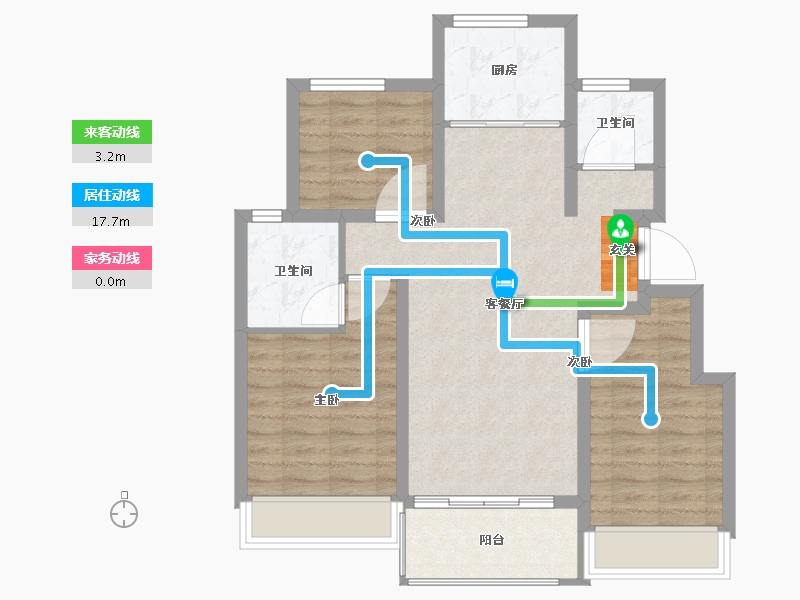 江苏省-南京市-云溪璟园-76.03-户型库-动静线