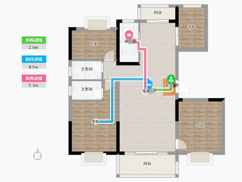 云南省-昆明市-碧桂园东园-111.11-户型库-动静线