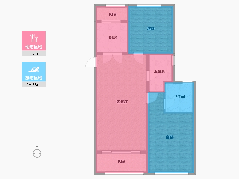 黑龙江省-哈尔滨市-君豪新城-85.30-户型库-动静分区