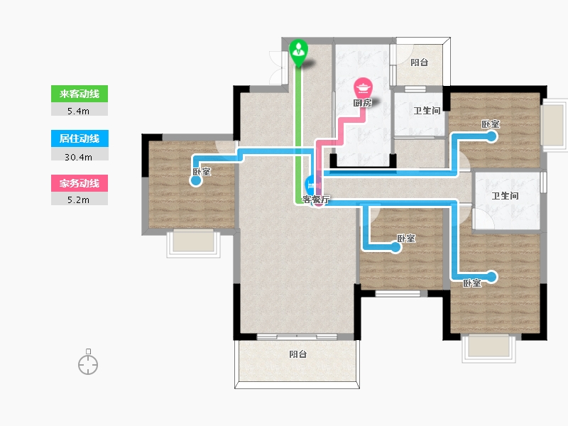 贵州省-安顺市-安顺东城里-118.49-户型库-动静线