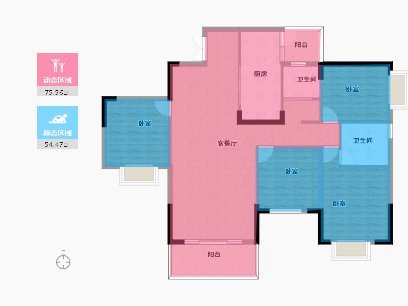 贵州省-安顺市-安顺东城里-118.49-户型库-动静分区