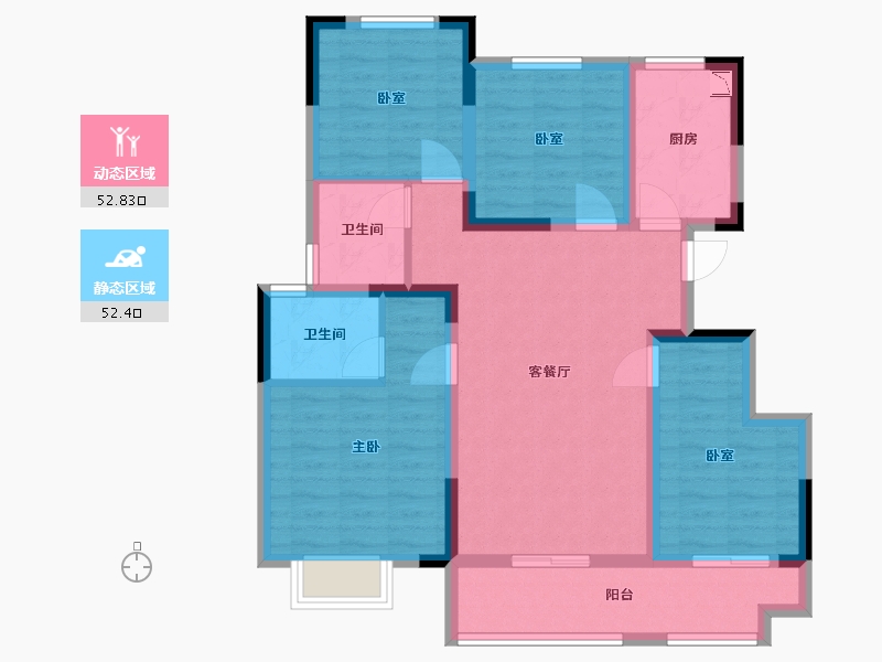 安徽省-宿州市-宿州绿地城际空间站-93.00-户型库-动静分区