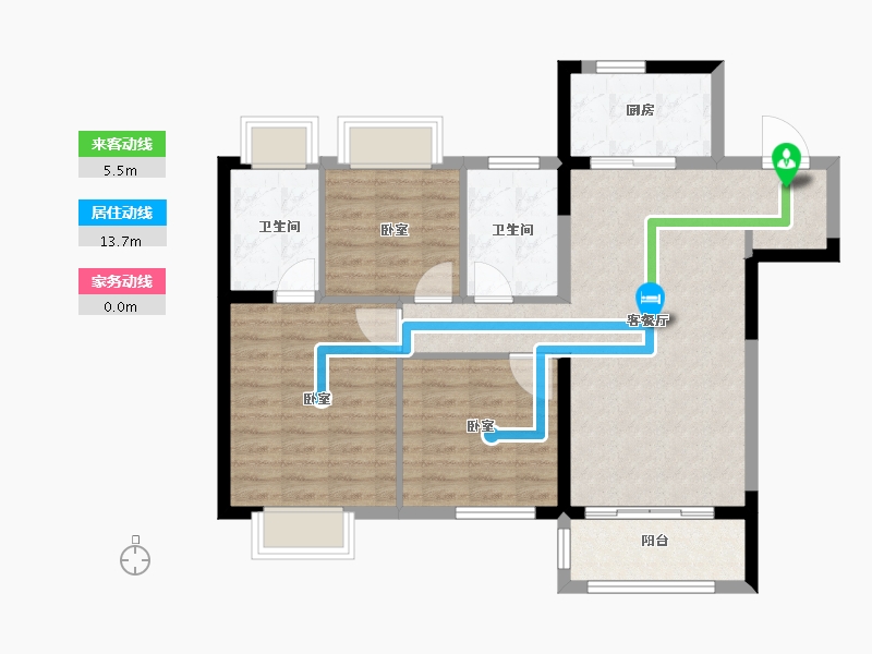 江苏省-南京市-银城孔雀城·荟见未来-84.05-户型库-动静线