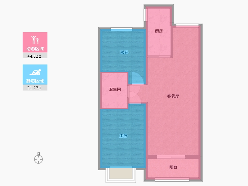 黑龙江省-哈尔滨市-汇龙·拾光里-58.82-户型库-动静分区