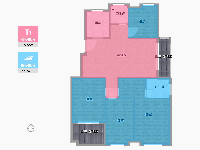 江苏省-南京市-朗诗万都玲珑樾-96.01-户型库-动静分区