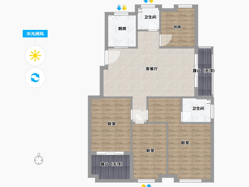 江苏省-南京市-朗诗万都玲珑樾-96.01-户型库-采光通风