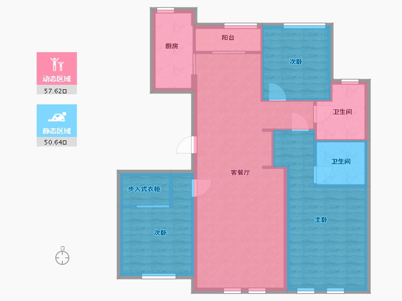 黑龙江省-哈尔滨市-君豪新城-97.60-户型库-动静分区