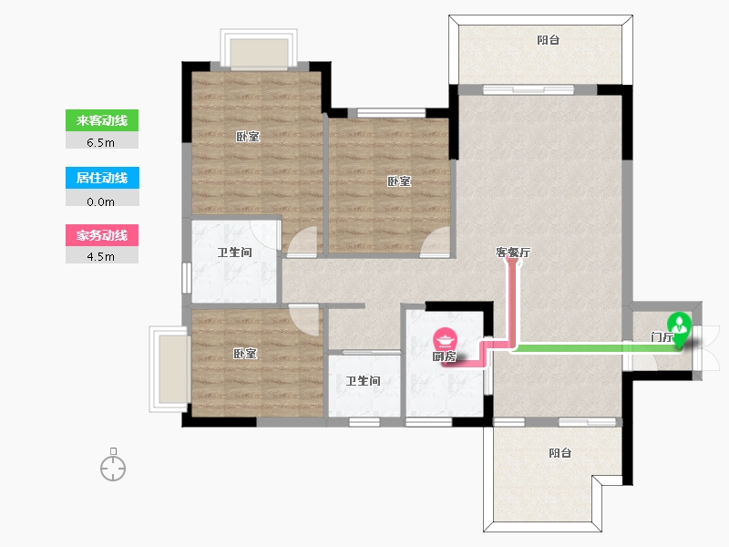 贵州省-安顺市-安顺东城里-107.25-户型库-动静线